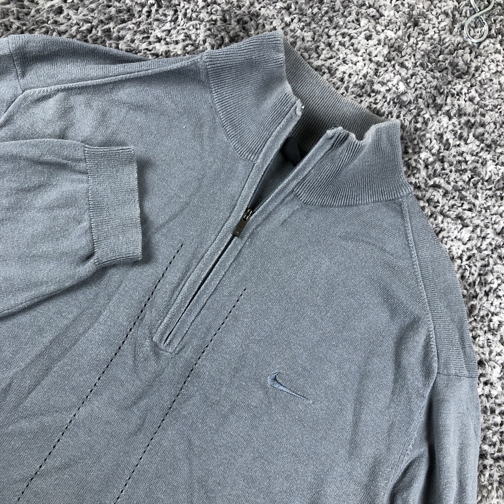 Nike Tiger Woods Sweater Mens‎ Large Gray 1/4 Zip Mock Neck Golf Pullover